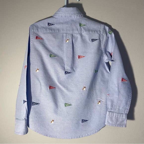 JANIE AND JACK Embroidered Varsity long-sleeve button-up Oxford, 4 - Picture 2 of 9